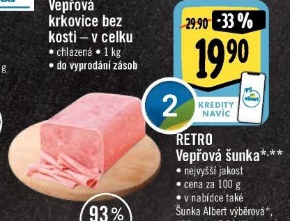 Šunka vepřová nejvyšší jakosti Albert Retro