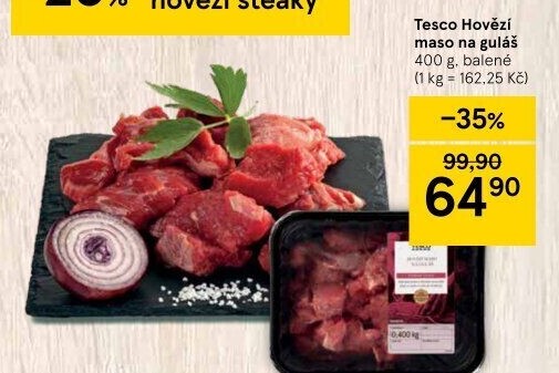 Hovězí maso na guláš Tesco