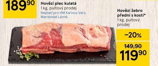 Hovězí přední s kostí - žebro