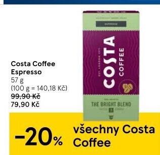 Kapsle kávové Nespresso Costa Coffee