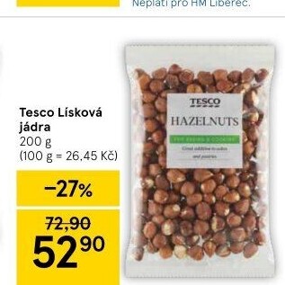 Lískové ořechy Tesco