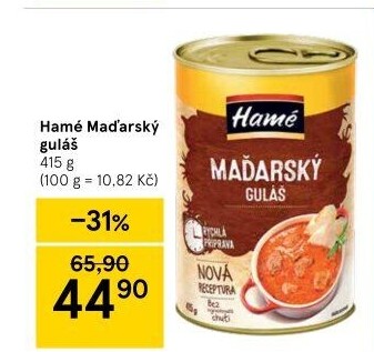 Maďarský guláš Hamé - konzerva