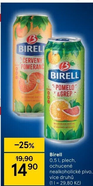 Nealkoholické pivo ochucené Birell