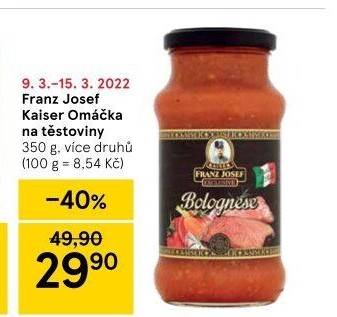 Omáčky na těstoviny Exclusive Franz Josef Kaiser