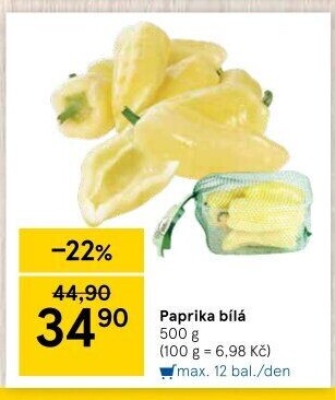 Paprika bílá