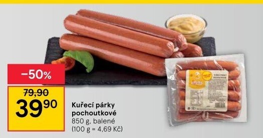 Párky kuřecí pochoutkové DZ Klatovy