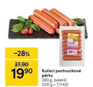 Párky kuřecí pochoutkové Vodňanské kuře