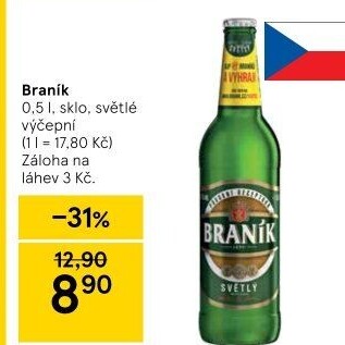 Pivo světlé výčepní 10° Braník