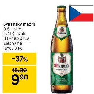 Pivo světlý ležák 11° Svijanský Máz Svijany