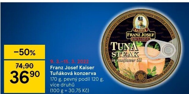 Tuňák Exclusive Franz Josef Kaiser - Tesco akcniletaky.com