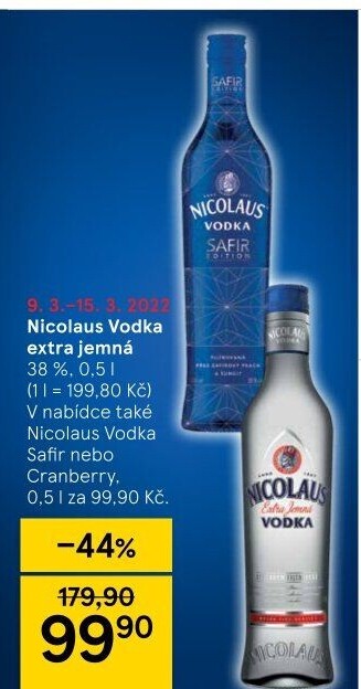Vodka extra jemná St. Nicolaus