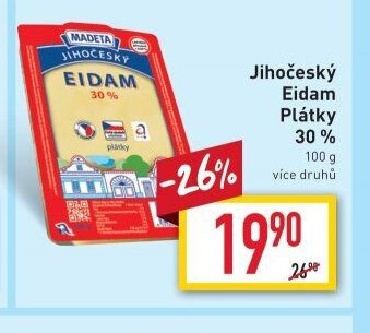Jihočeský Eidam Plátky 30 %