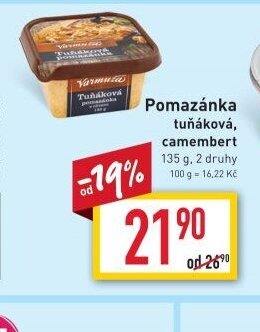 Pomazánka tuňáková, camembert