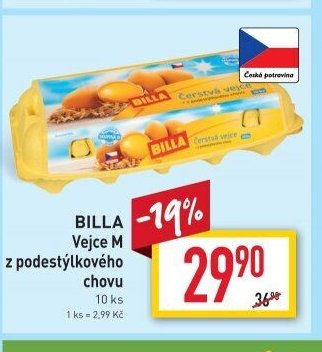 BILLA Vejce M z podestýlkového chovu