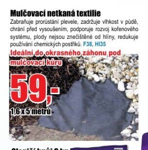 Mulčovací netkaná textilie 1,6 x 5 metrů