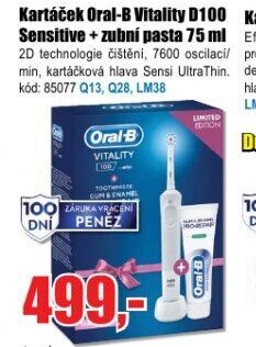 Kartáček Oral-B Vitality D100 Sensitive + zubní pasta 75 ml