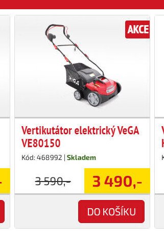 Vertikutátor elektrický VeGA VE80150 - UNI HOBBY akcniletaky.com