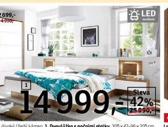Dvoulůžko s nočními stolky Capri - ASKO akcniletaky.com