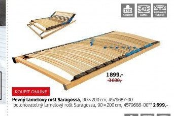 Pevný lamelový rošt Saragossa, 90x200 cm, 4579687-00 - ASKO akcniletaky.com