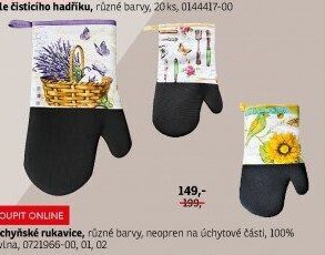 Kuchyňské rukavice, různé barvy, neopren na úchytové části, 100% bavlna - ASKO akcniletaky.com
