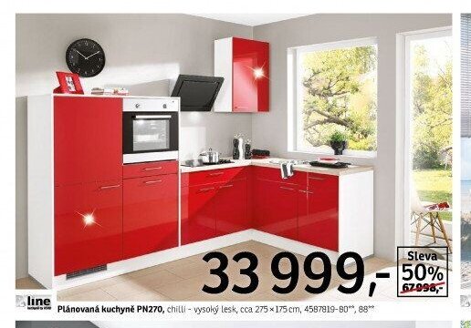 Plánovaná kuchyně PN270, chilli - vysoký lesk - ASKO akcniletaky.com