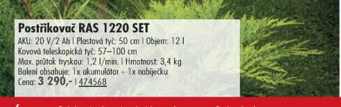 Postřikovač RAS 1220 SET - UNI HOBBY akcniletaky.com