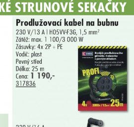 Prodlužovací kabel na bubnu 25m - UNI HOBBY akcniletaky.com