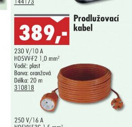 Prodlužovací kabel 20m - UNI HOBBY akcniletaky.com