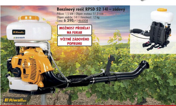 Benzinový rosič RPSD 52 14l – zádový - UNI HOBBY akcniletaky.com