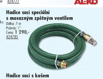 Hadice sací speciální s mosazným zpětným ventilem - UNI HOBBY akcniletaky.com