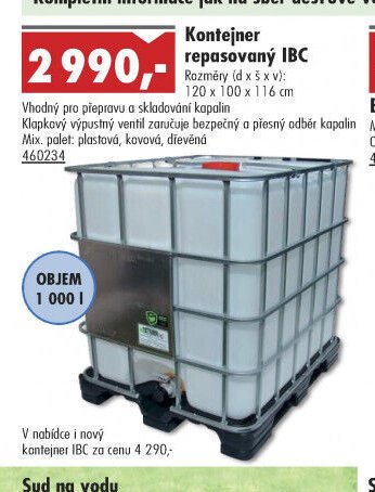 Kontejner repasovaný IBC - UNI HOBBY akcniletaky.com