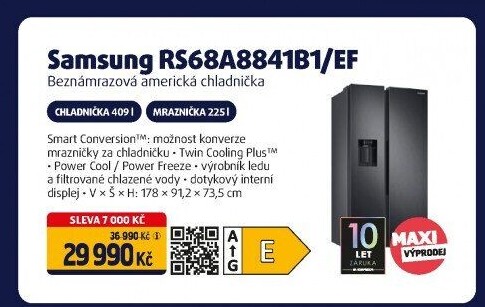 Americká chladnička Samsung RS68A8841B1/EF