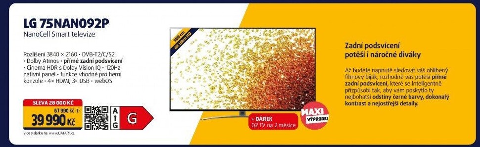 Smart 4K NanoCell televize LG 75NANO92P