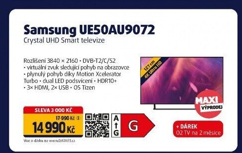 Smart 4K televize Samsung UE50AU9072