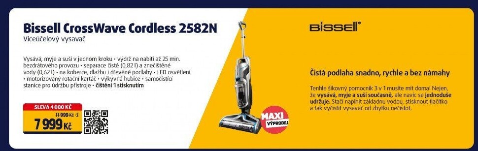 Tyčový vysavač Bissell CrossWave Cordless 2582N