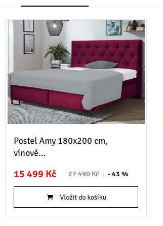 Postel Amy 180x200 cm, vínově... - ASKO akcniletaky.com