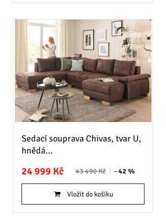 Sedací souprava Chivas, tvar U, hnědá... - ASKO akcniletaky.com