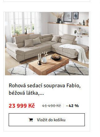Rohová sedací souprava Fabio, béžová látka,... - ASKO akcniletaky.com