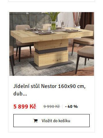 Jídelní stůl Nestor 160x90 cm, dub... - ASKO akcniletaky.com