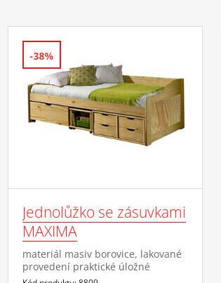 Jednolůžko se zásuvkami MAXIMA - IDEA nábytek akcniletaky.com