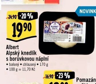 Albert Alpský knedlík s borůvkovou náplní