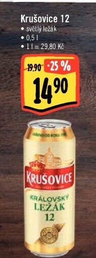 Pivo světlý ležák Královská 12° Krušovice