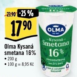 Smetana zakysaná Olma 16%