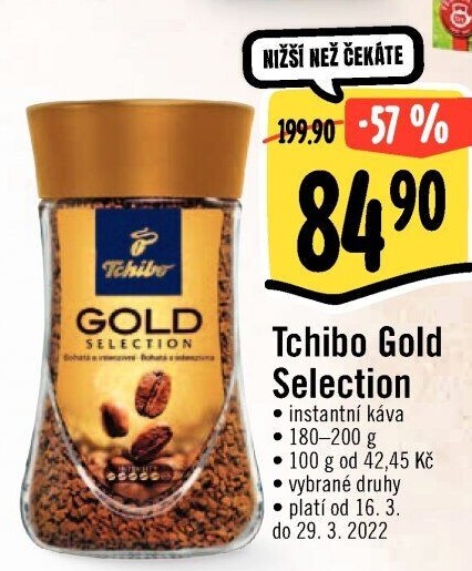Instantní káva Tchibo Gold Selection
