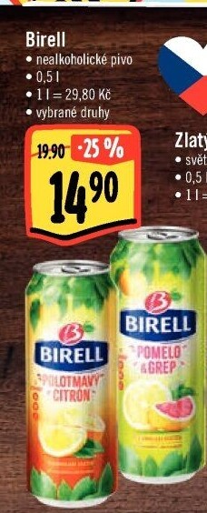 Nealkoholické pivo ochucené Birell