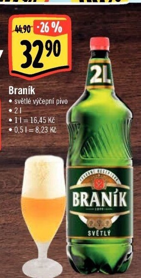 Pivo světlé výčepní 10° Braník