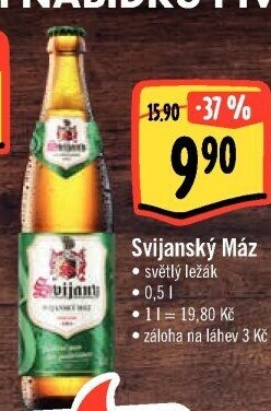 Pivo světlý ležák 11° Svijanský Máz Svijany