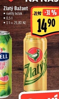 Pivo světlý ležák 12° Zlatý Bažant