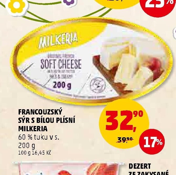 Francouzský sýr s bílou plísní Milkeria
