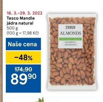 Tesco Mandle jádra natural